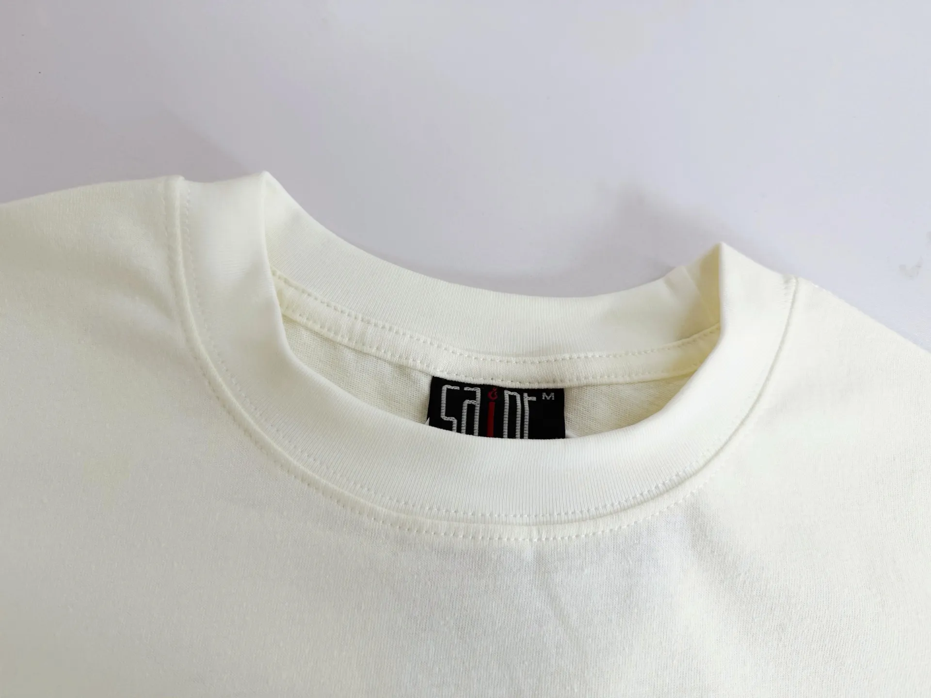 ❥8044#P130 Saint Mxxxxxx Sexy Robot Short Sleeves are made of soft cotton fabric, comfortable and breathable to wear.  White ink direct printing process Size: (S-M-L-XL) Color: Beige